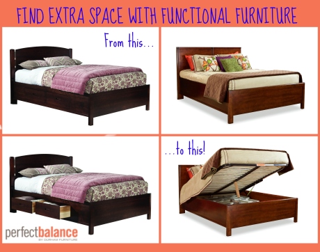Fine extra space in your bedroom with functional furniture!